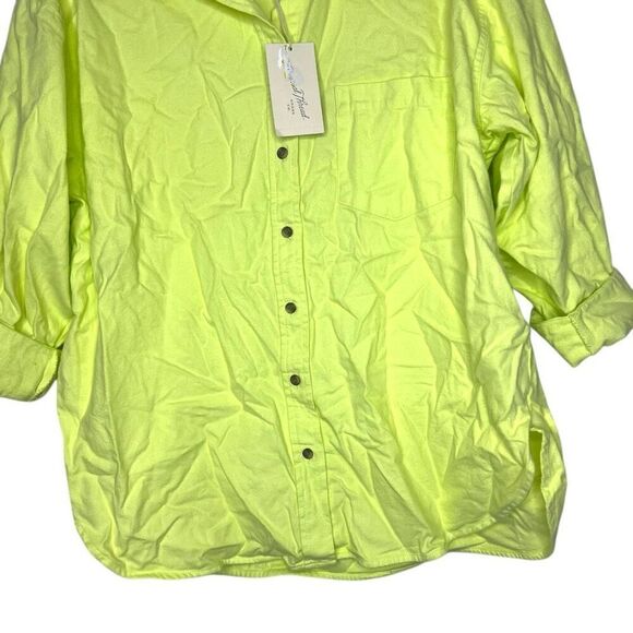 NEW Universal Thread Long Sleeve Flannel Button-Down Shirt Light Green Large - Picture 3 of 9